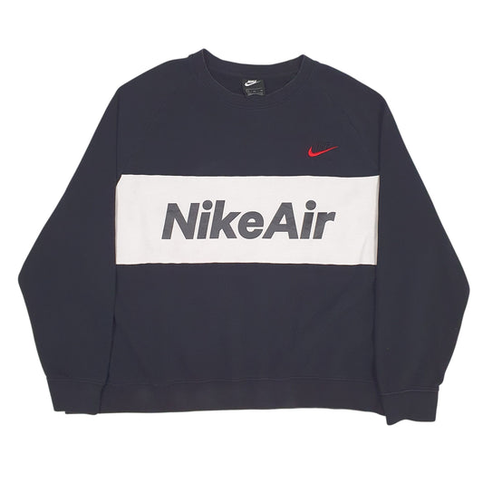 Mens Black Nike Air Spellout Crewneck Jumper