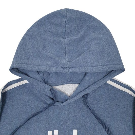 Mens Blue Adidas Spellout Hoodie Jumper