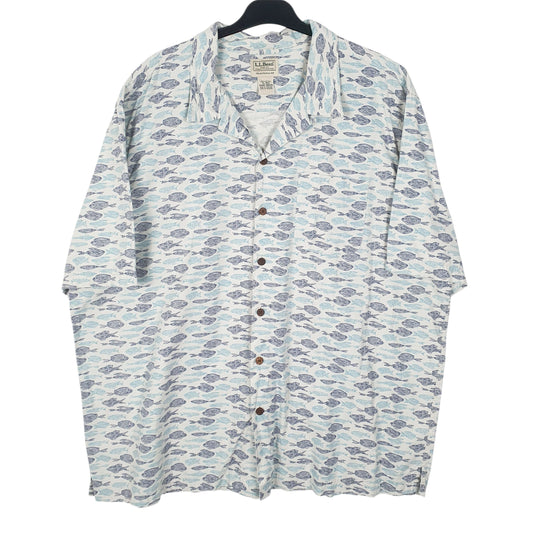 Mens Blue L.L.Bean Short Sleeve Shirt