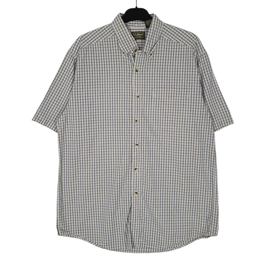 Mens White L.L.Bean Short Sleeve Shirt