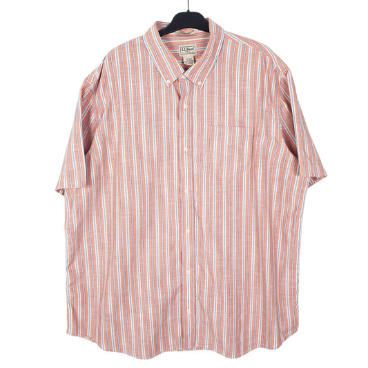 Mens Orange L.L.Bean Short Sleeve Shirt
