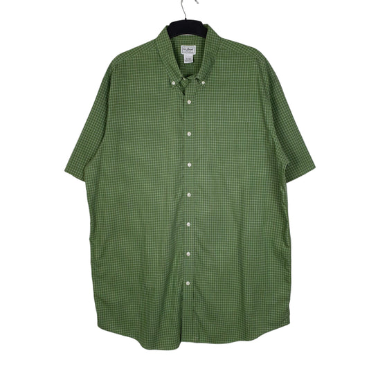 Mens Green L.L.Bean Tall Short Sleeve Shirt