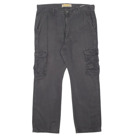 Mens Grey Wrangler Cargo Trousers