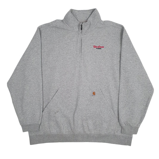 Mens Grey Carhartt Quarter Zip Jumper