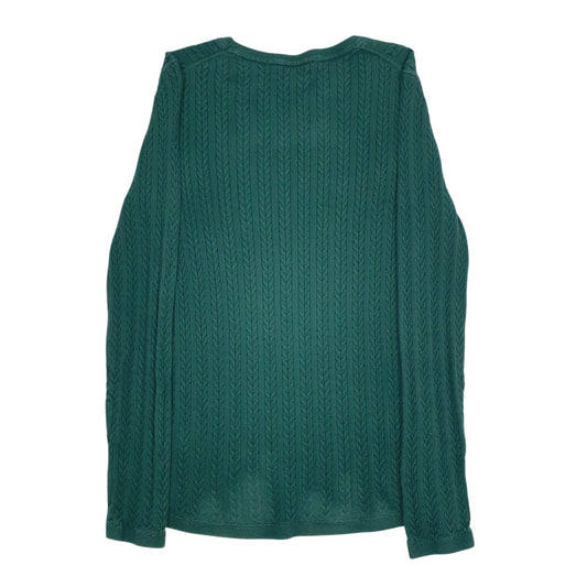 Womens Green Tommy Hilfiger Cable Knit Crewneck Jumper