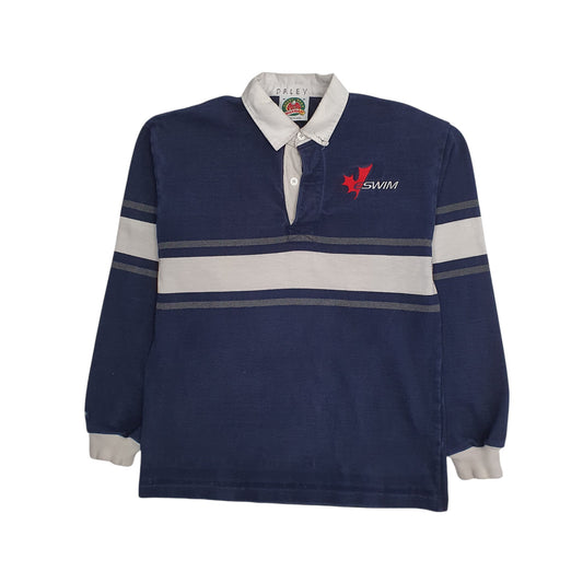 Mens Navy Barbarian Rugby Long Sleeve Polo Shirt