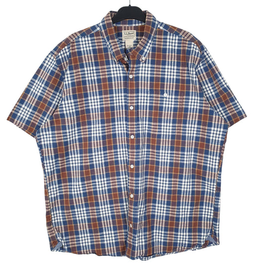 Mens Blue L.L.Bean Short Sleeve Shirt