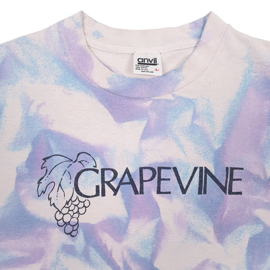 Mens Purple Anvil Single Stitch Vintage 90s T Shirt