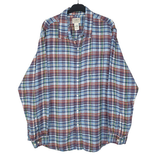 Mens Blue L.L.Bean Long Sleeve Shirt