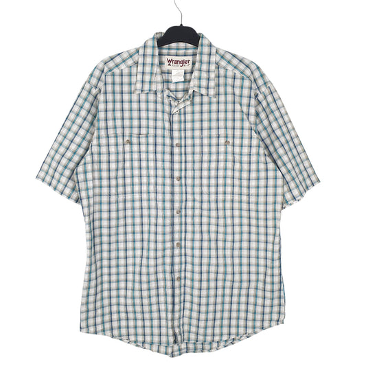 Mens White Wrangler Rugged Wear Short Sleeve Shirt