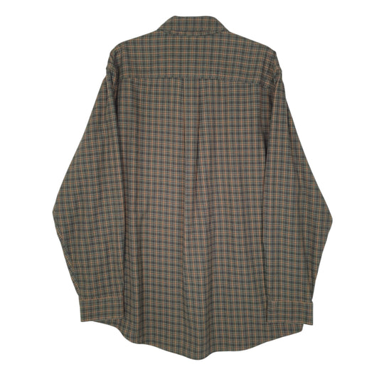 Mens Green L.L.Bean Scotch Plaid Flannel Shirt