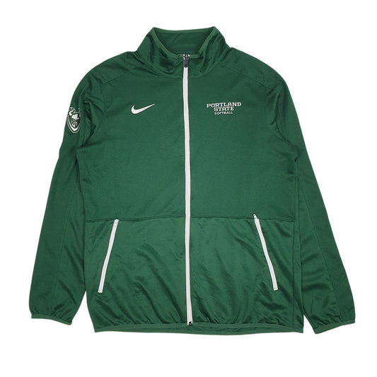 Mens Green Nike Dri-Fit Portland State Softball Full Zip Coat