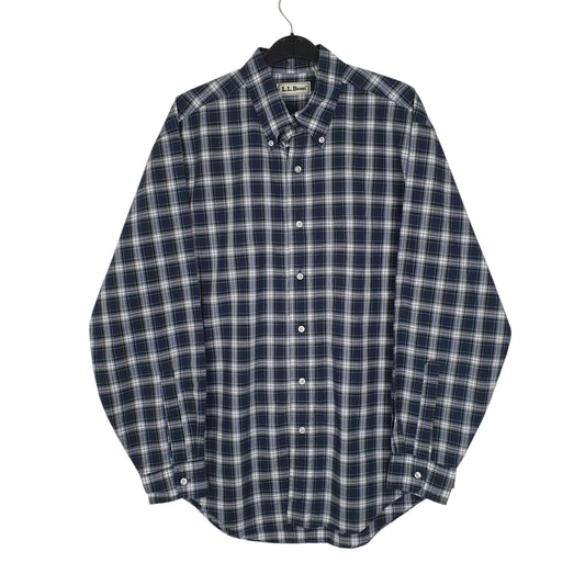 Mens Navy L.L.Bean Vintage 90s Long Sleeve Shirt