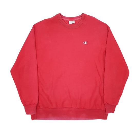 Mens Red Champion Reverse Weave Crewneck Jumper