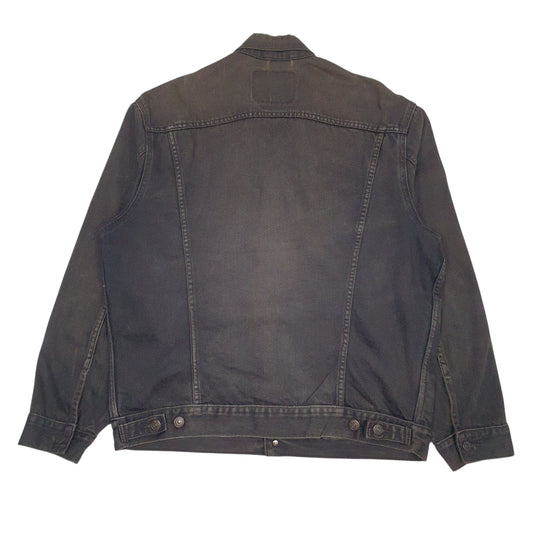 Mens Black Levis Vintage 90s Type 3 Trucker Hoodie Coat