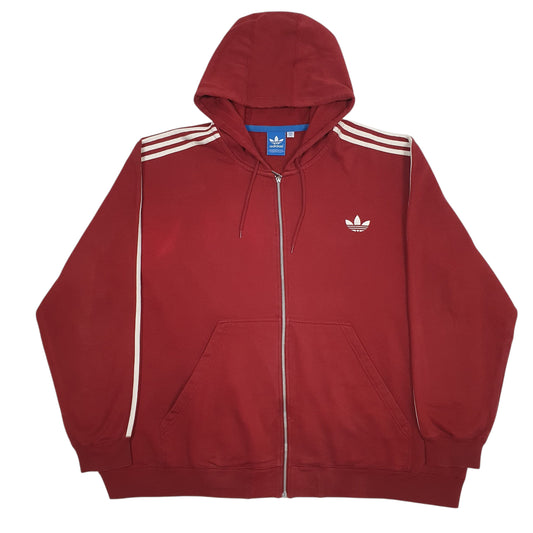 Mens Red Adidas Full Zip Jumper