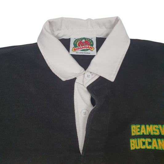 Mens Black Barbarian Rugby Beamsville Buccaneers Crewneck Polo Shirt