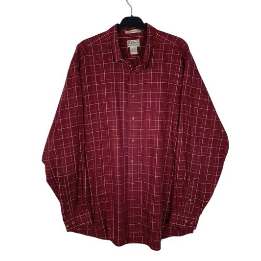 Mens Burgundy L.L.Bean Long Sleeve Shirt