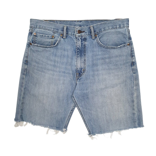 Mens Blue Levis 505 Cut Offs Denim Shorts