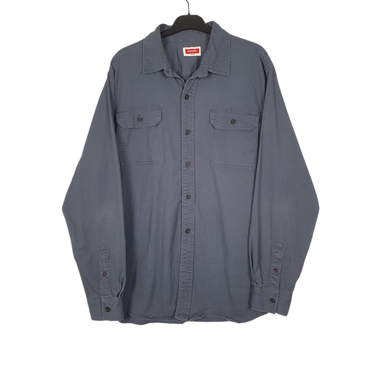 Mens Navy Wrangler Long Sleeve Shirt