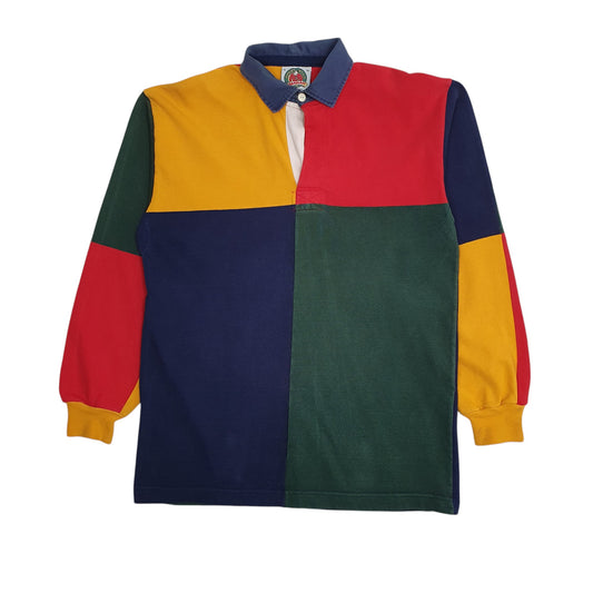 Mens Green Barbarian Rugby Long Sleeve Polo Shirt