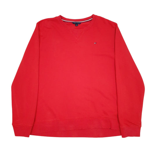 Mens Red Tommy Hilfiger Crewneck Jumper