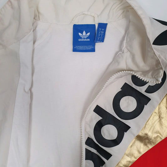 Mens White Adidas Track Top Coat