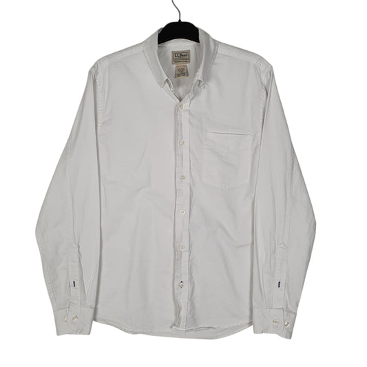 Mens White L.L.Bean Long Sleeve Shirt