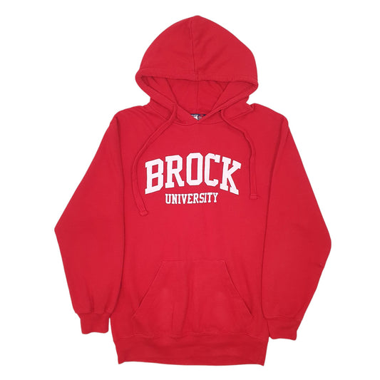 Mens Red Dubwear Clothing Brock University Hoodie Jumper