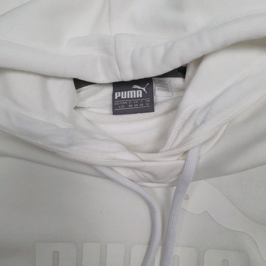 Womens White Puma Hoodie Jumper