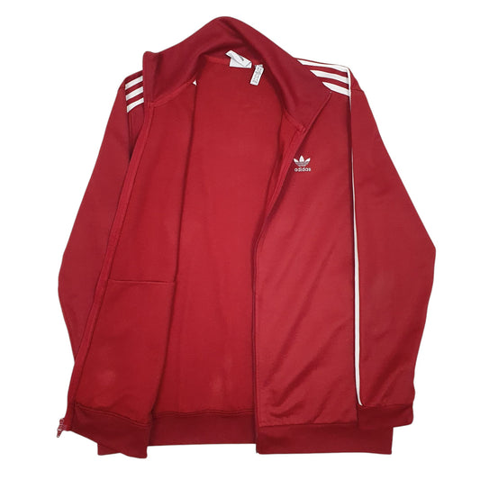 Mens Burgundy Adidas Active Wear Full Zip Jumper