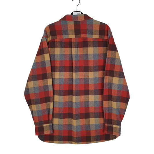 Mens Beige L.L.Bean Thick Chamois Flannel Shirt