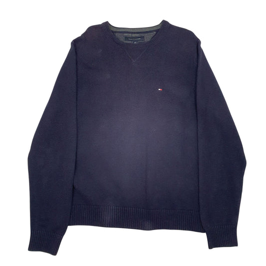 Mens Navy Tommy Hilfiger Stretch Crewneck Jumper
