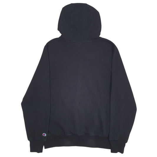 Mens Black Champion Spellout Hoodie Jumper