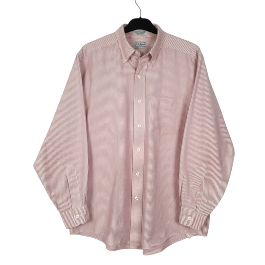 Mens Pink L.L.Bean Vintage 90s Long Sleeve Shirt
