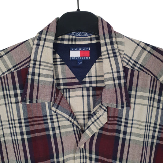 Mens Burgundy Tommy Hilfiger Vintage 00s Shirt