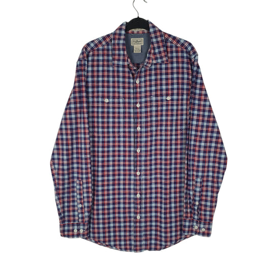 Mens Blue L.L.Bean Tall Long Sleeve Shirt