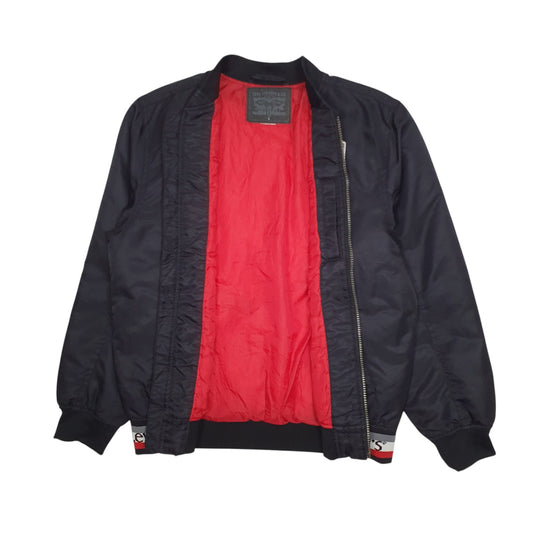 Womens Black Levis Windbreaker Coat