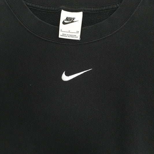 Womens Black Nike Baggy Crewneck Jumper