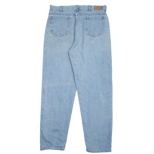 Mens Cream LL Bean Vintage 90s Blanket Lined Jeans