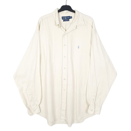 Mens Cream Ralph Lauren Long Sleeve Shirt