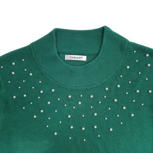 Womens Green Damart Crewneck Jumper