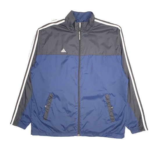 Mens Navy Adidas Track Crewneck Coat