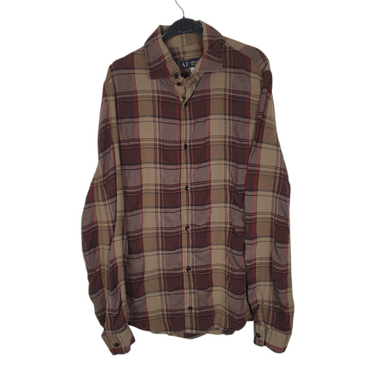 Mens Brown Armani Jeans Made In Italy Long Sleeve Shirt