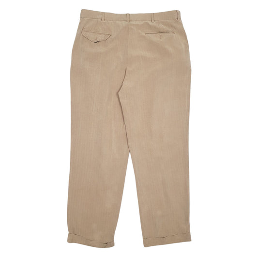 Mens Beige Polo Ralph Lauren Golf Herringbone Pleated Trousers