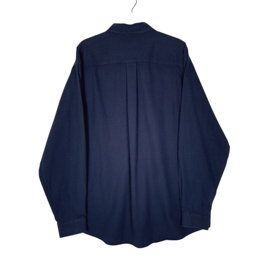 Mens Navy L.L.Bean Houndstooth Flannel Shirt