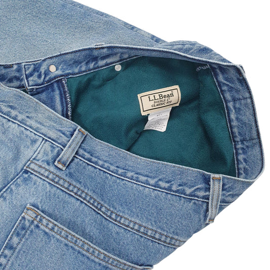 Mens Blue L.L.Bean Blanket Lined Double L 90s Jeans