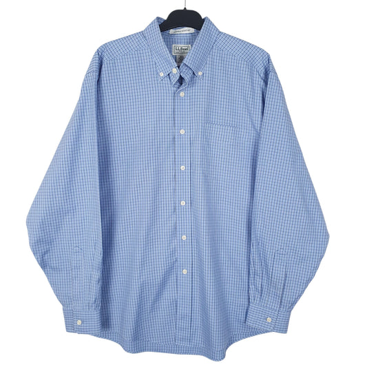 Mens Blue LL Bean Long Sleeve Shirt