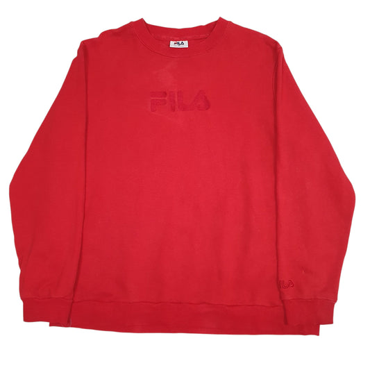 Womens Red Fila Crewneck Jumper