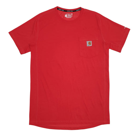 Mens Red Carhartt Short Sleeve T Shirt
